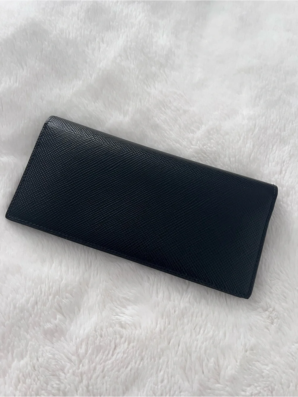 PRADA Black Saffiano Leather Long Wallet
